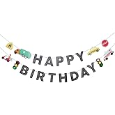 Okayski Transportation Happy Birthday Banner Transport Themed Birthday Party Decorations for Vehicle Car Traffic Light Baby Shower Decor