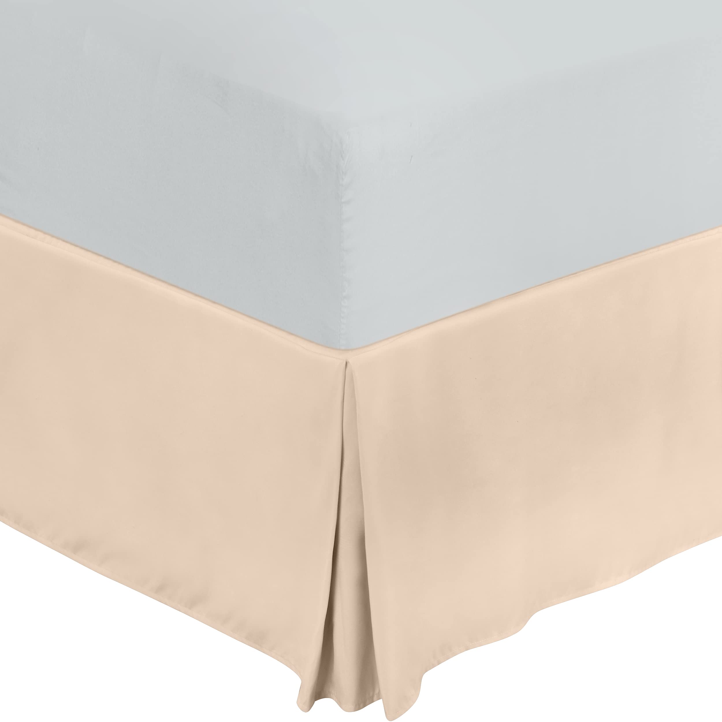 Utopia Bedding Valance Sheet King, OEKO-TEX Certified, Soft Brushed Polyester Microfiber, Fits Under the Mattress, Pleated Base Bed Skirt with a Drop of 40 cm (Beige)
