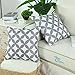 CaliTime Pack of 2 Soft Canvas Throw Pillow Covers Cases for Couch Sofa Home Decoration Modern Circles Rings Chain Geometric 18 X 18 Inches Medium Grey