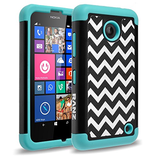 Nokia lumia 635, Nokia lumia 630 Case, RANZÂ® Wave Pattern Print Desgin Impact Dual Layer Shockproof Bumper Hard Case Cover For Nokia Lumia 635 / 630 (Mint)