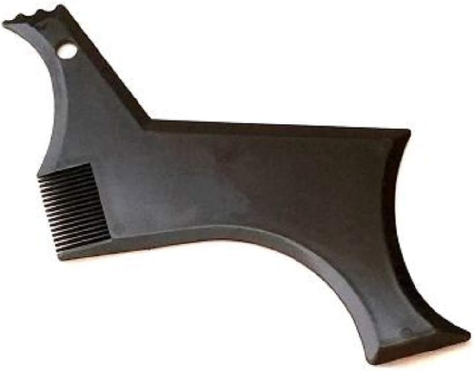 Kriva Plastic Beard Guide Shaper Stencil with Comb and Precise Lines Control (Black)