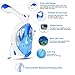 HEETA Snorkel Mask 2.0 Version 2018 New Foldable 180° Full Face Snorkel Mask Panoramic View with Camera Holder, Anti-Fog Anti Leak Easy Breath Dry Snorkel Mask for Adults Kids, (White & Blue S/M)