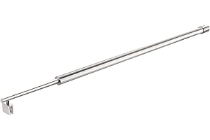 HTLOTUS Shower Door Glass Support Bar,27.6'' to 47.2'' Shower Screen Support Telescopic Bar for 5/16" to 3/8" Thick Glass,Wall-to-Glass Support Arm for Fixed Frameless Shower Glass Panel, Brushed Silver