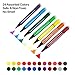 Hapree 24 Colors Kids Washable Markers with Stamper Non-Toxic Coloring Marker Stamp Pen Fine Tip