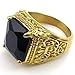 KONOV Mens Stainless Steel Ring, Vintage Engraved Fleur De Lis Dragon Claw, Black