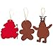 Felt Christmas Ornaments Full Body, Reindeer, Santa, Gingerbread Man, Snowman (8 Pack)
