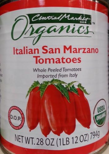 Central Market Organics Italian San Marzano Tomatoes 28 Ounce (Pack of 4)
