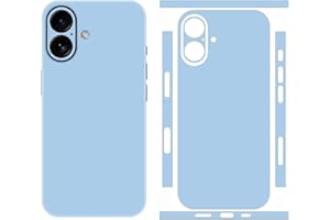 SYGTOYUE Skin Sticker for iPhone 15, 16, 17, Protective Film Light Blue Phone Decal Cover for Mobile's Back, Camera, Side (fo