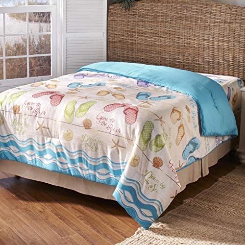 The Lakeside Collection Flip Flop Comforter with Beach VacationThemed