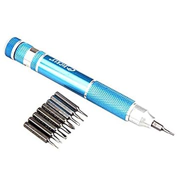 DIY Crafts 8 in 1 Mini Screwdriver Small Screwdrivers Set Mix Colour Tiny Multi Repair Tools Kit Pen Style Precision Gadgets Repair Tool Kit (Pack Of 1 Pc, Random Colour Tips)