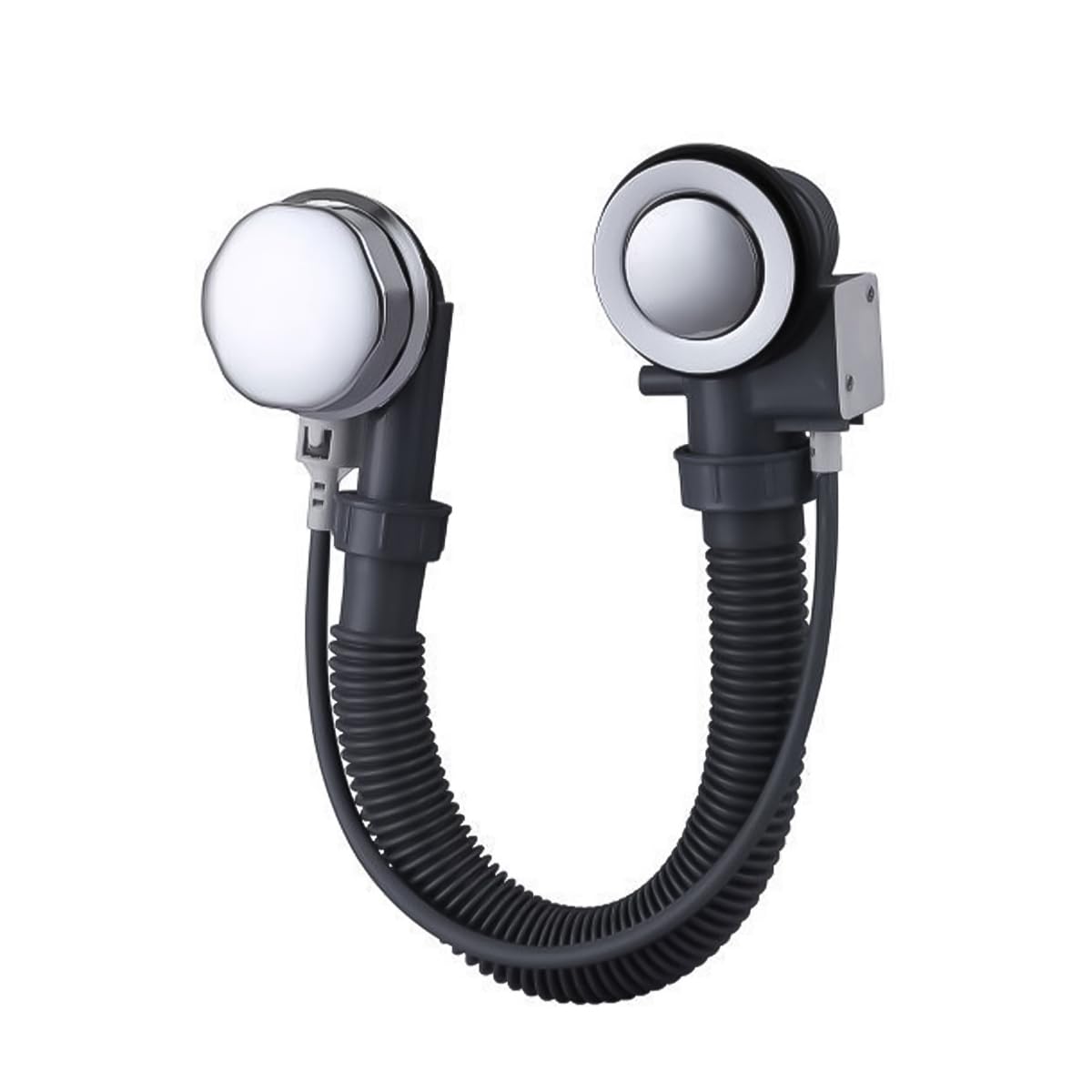 ANCLLO ?Chrome Bath Waste Stainless Steel Plastic Bath pop up waste? with Overflow Chrome Pop Up