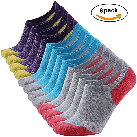 MuddyWay Men's No Show Socks Low Cut Non-Slide Soft Cotton Socks 3/6 Pack (6 Pack S/M)