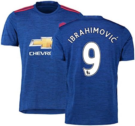FC Football Jersey Manchester United Soccer Jersey Away Shirt 2016-17 Mens #9 Ibrahimovic Blue S