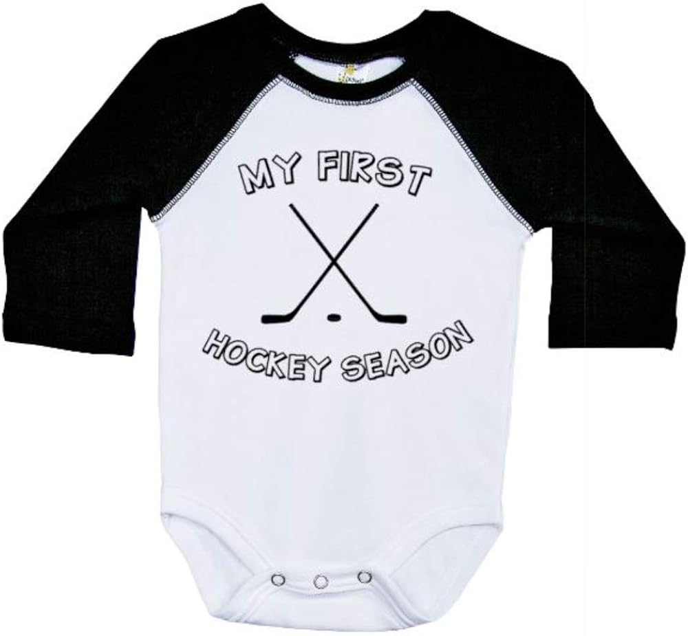 Sports Raglan Onesie/My First Hockey Season/Unisex Baby