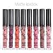16 Colors Set Waterproof Liquid Makeup Lip Pencil Matte Lipstick Lip Gloss Super Long Lasting (16 Pcs)