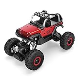 AHAHOO RC Cars 1/18 Remote Control Off-Road Vehicle 2.4GHz 4WD Monster Truck Rock Climber High Speed Electric Racing Buggy with LED Light, Black
