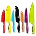 Cook N Home 14-Piece Coated Carbon Stainless Steel Knife Set with Sheaths, Multicolor
