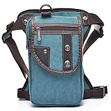 Sunmig Men Multi-Purpose Leg Bag Military Drop Bag Outdoor Waist Bag (Green Black)