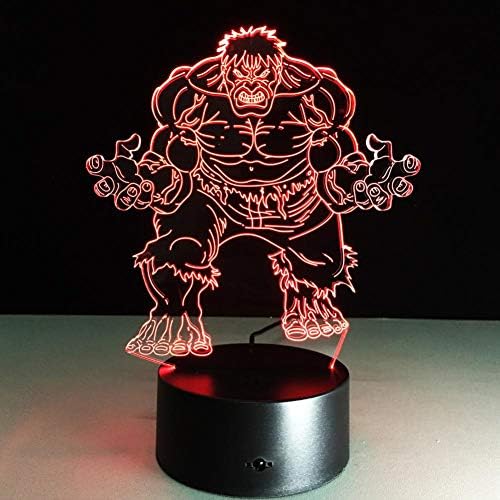 WSXYD Night Light 3D Illusion Lamp 7 Colors Leading Illusion Led Night Light USB Table Light Touch Switch Remote Control Kids Optical Illusion Night Light Football Hulk Remote Control