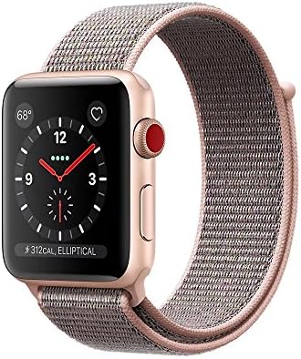Esay Watch Sport Loop Band Velcro, Hook and Loop Fastener Adjustable Closure Wrist Lightweight Breathable Nylon Replacement Band for Apple Watch Nike+, Series 3/2/1, Sport, Edition (38MM, Pink Sand)