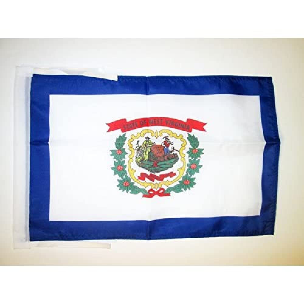 AZ FLAG - West Virginia Flag - 18'' x 12'' - 100% Polyester US state of Virginie occidentale Small Banner with Two Cords - Fade Resistant - Vivid Colors - 18x12 in - 45x30 Cm — image 1