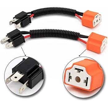 Amazon.com: 2PCS H4/9003/HB2 Wiring Harness Sockets H4 to 3 Pin Socket