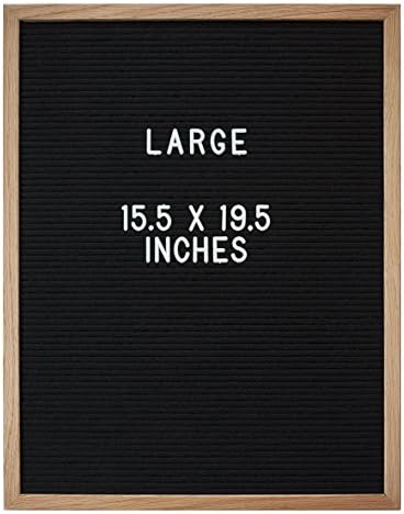 Premium Oak Frame Letter Board 15.5 x 19.5 Inches, Includes Letter Set