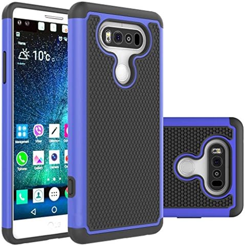 LG V20 Case Defender, Kehon Dual Layer Hybrid Case Soft Rubber TPU Hard PC Protective Skin Bumper Back Shock Absorption Extreme Heavy Duty Protection Cushion Air Covers Case for LG V20 Designer-Blue