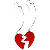 OfficialOtaku Red Heart Polnareff Copslay Earrings - Pair