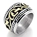 KONOV Vintage Mens Stainless Steel Band Ring Black