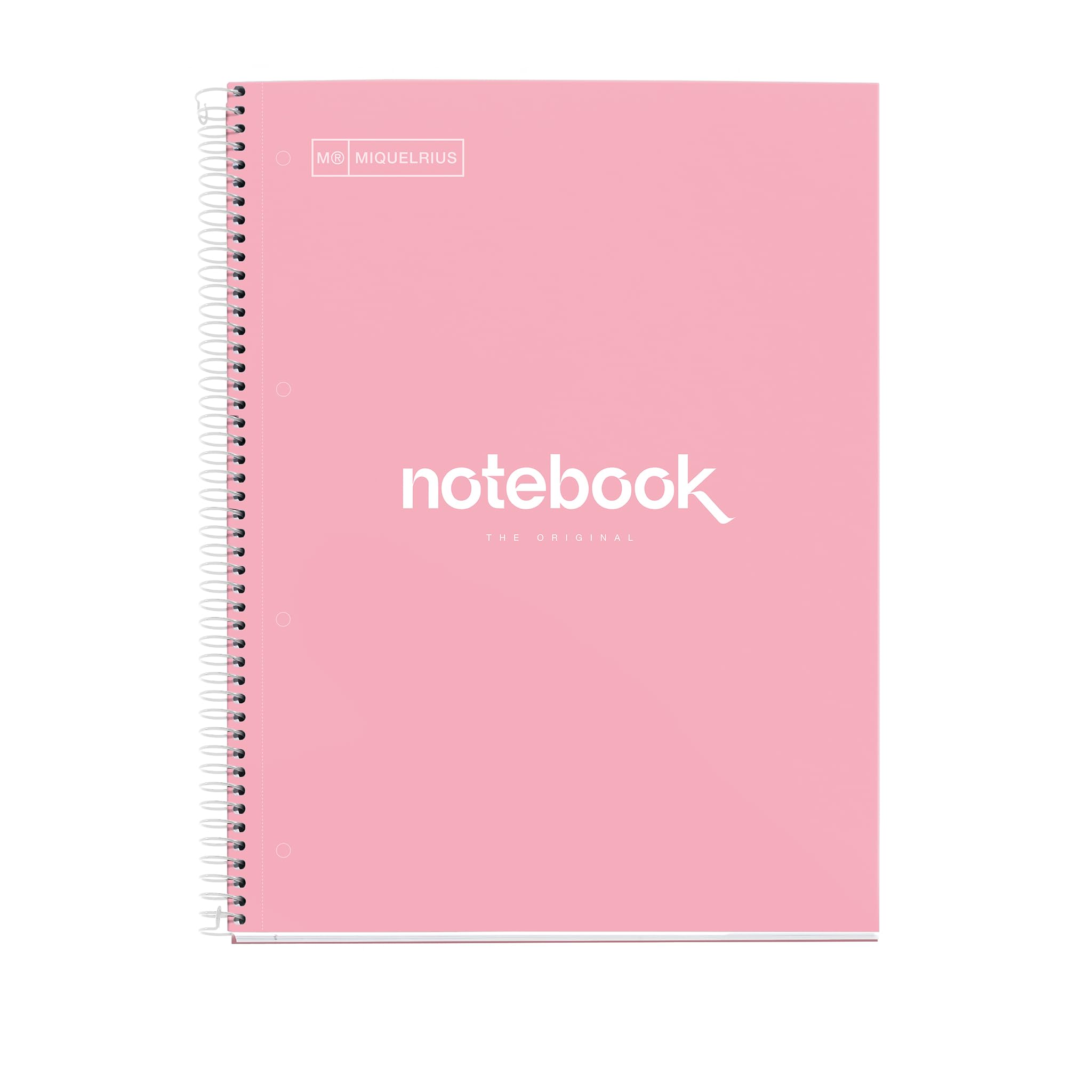 Miquelrius A4 Notebook Emotions 80 Sheets 90 g/m² Dotted Notebook, 1 Colour Stripe, Microperforated Spiral, Extra Rigid Cover, 4 Drills, Pink