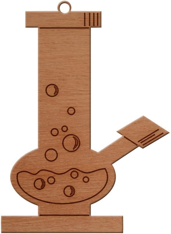 MissCraftCo Bong Design Wooden Christmas Tree Ornament, Hanging Xmas Decor