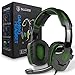New Xbox one PS4 Gaming Headset with Mic Volume Control, SADES SA930 Stereo Headphone Compatible Mac PC Laptop Tablet Smartphone by AFUNTA-Black/Greenthumb 1