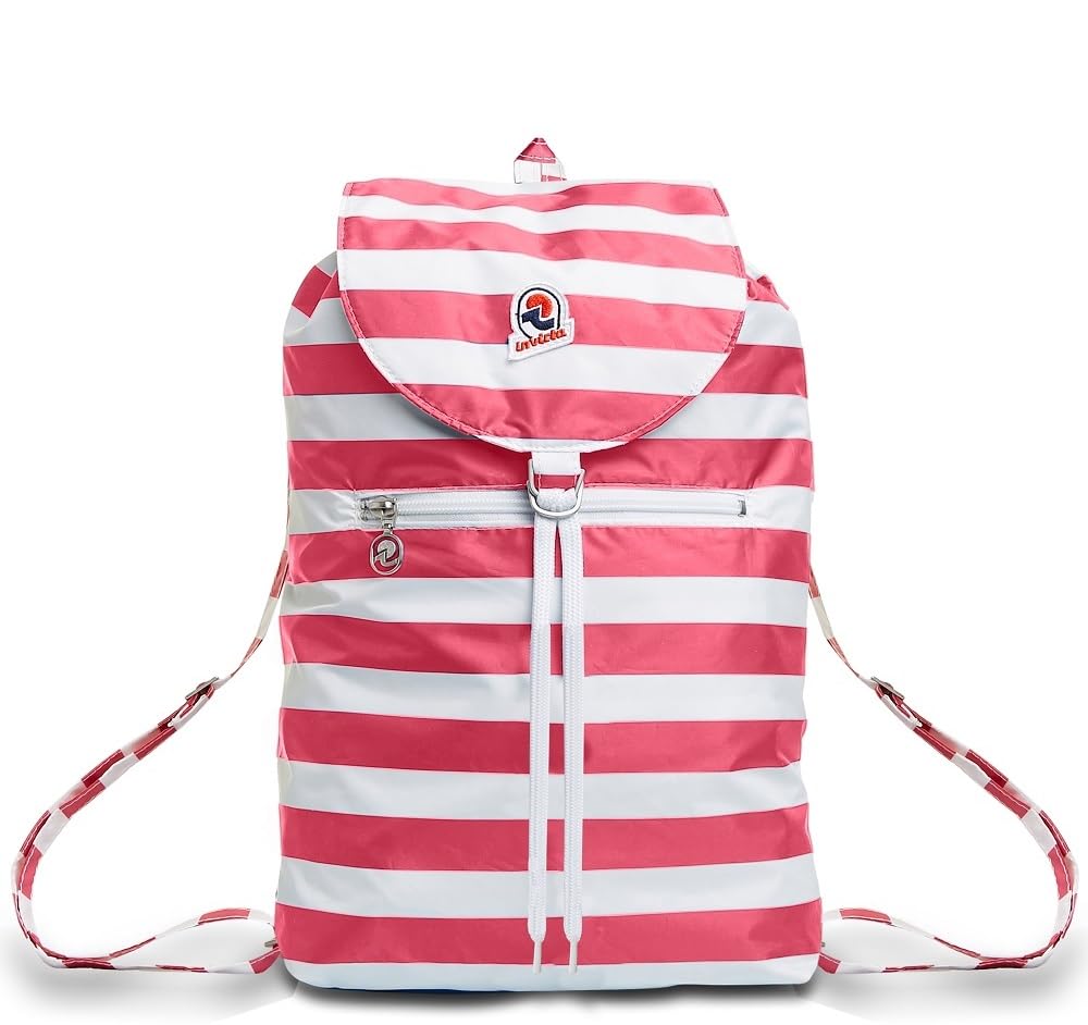 Invicta Backpack, VINTAGE NEXT; Minisac Drawstring Backpack, Casual Daypack, Unisex, One Size 8 LT, For Day Trips & Free Time, with Hip-Belt, packable, Italian Design, bicolor pink/white