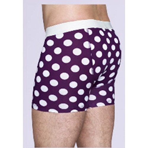 Happy Socks - Men's Big Dot Boxer Briefs (Medium, Purple)