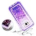 Galaxy S8 Plus Case, Dexnor Glitter 3D Bling Sparkle Flowing Liquid Case Transparent 3 in 1 Shockproof TPU Silicone Core + PC Frame Case Cover for Samsung Galaxy S8 Plus - Purple