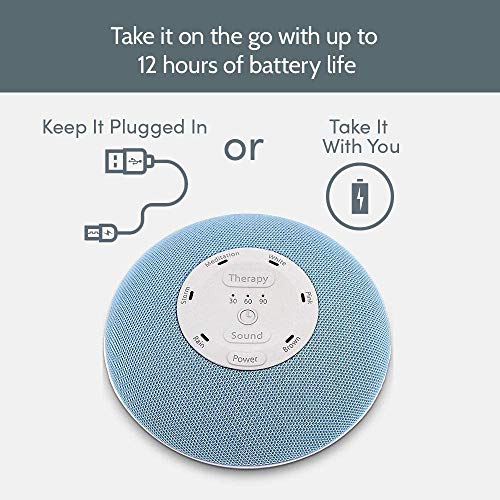 Homedics Deep Sleep Mini Portable Sleep Sound Machine, Blue, Sound Machine with 5 Soothing