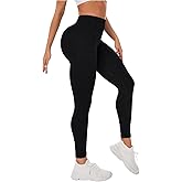 WDIRARA Women's High Waisted Yoga Pants Workout Running Skinny Leggings