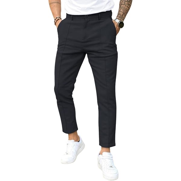 Men's Fashion Slim Fit Dress Pants Casual Suit Dress Pants Classic Stretch  Pants Black at Amazon Men's Clothing store