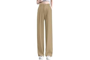 Betusline Women's Wide Leg Pants Business Casual Straight Office Trousers for Women, X-Small-3X-Large