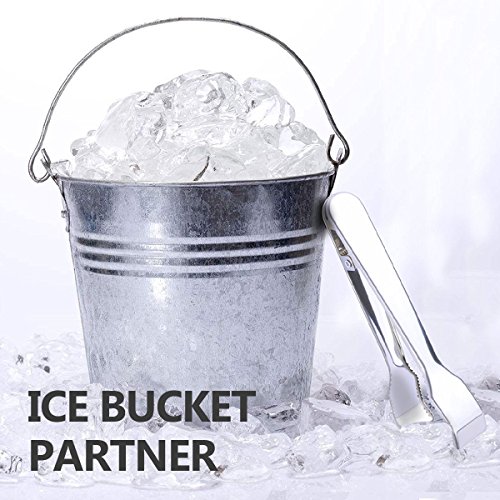 image for TRUSBER 2 Packs Ice Tongs for Ice Bucket, Stainless Steel Food Serving