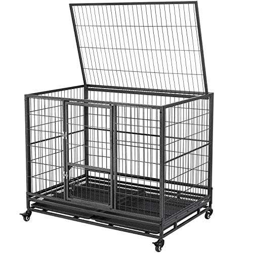 Yaheetech 43inch Heavy Duty Metal Pet Dog Cage Crate for The House