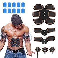 Abs Stimulator Muscle Toner, Portable Muscle Trainer, Abdominal Toning Belt Ultimate Abs Stimulator for Men Women, Work Out Power Fitness ABS Abdominal Trainer with 6 Modes & 9 Levels Operation-Black