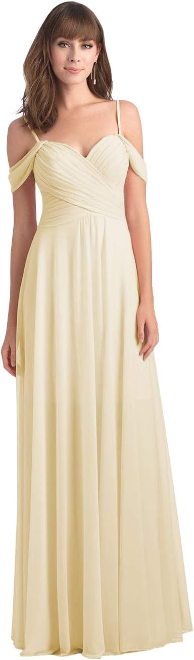 Geshun Off The Shoulder Ruched Bridesmaid Dress Long Formal Prom Dress For Women