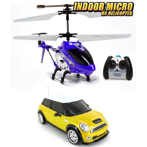 Phantom Helicopter and 1:18 Super Drift Mini Cooper Car Electric RC Bundle Phantom Helicopter and 1:18 Super Drift Mini Cooper Car Electric RC Bundle