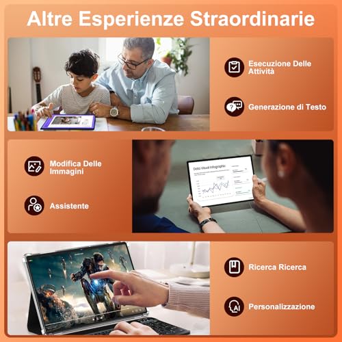 Android Tablet 15, 10 Inches, [30GB RAM 128GB ROM]+TF 2TB Expandable, 8000mAh, WIFI 5G/ BT5.0/ OTG, Widevine L1, Face ID, Tablets Metal Body with Mouse, Keyboard, Protective Case, Black
