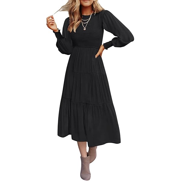 Ankara Dresses Long Casual Dress Styles CHARTOU Women Cotton Linen Long  Sleeve Maxi Dress Pockets Button