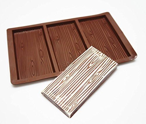 Silicone 3 Bar Wood Grain Effect Chocolate Mold