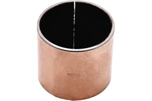 Aicosineg Oilless Bushings 50mm Bore x 55mm OD x 50mm Length Plain Bearings Wrapped Carbon Steel Base 5050 Sleeve Bearing 1pcs