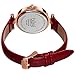 Burgi Diamond Accented Flower Dial Watch - 4 Diamond Hour Markers On Genuine Leather Strap - BUR128